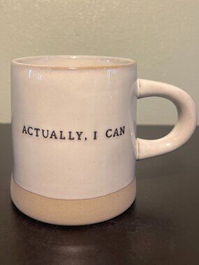 Hearth & Hand with Magnolia "ACTUALLY I CAN" Stoneware Mug ~ White Icing Glaze